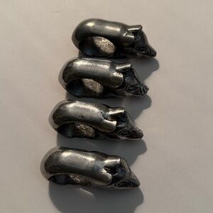 For vintage pewter, swine napkin rings